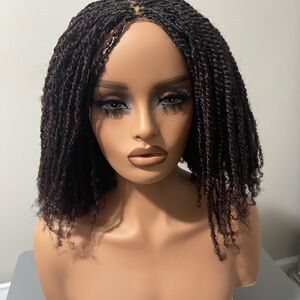 Glueless Kinky Dark Brown Braided Wig NEW
